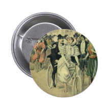 Vintage viktorianische Braut und Bräutigam auf ein Button