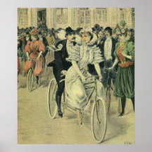Vintage viktorianische Braut und Bräutigam auf ein Posterdruck