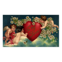 Vintage viktorianische Engel des Valentines Tagesa Visitenkarten Vorlage
