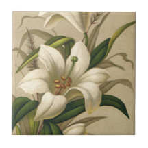 Vintage viktorianische Osterlilien-Blumen in der B Kacheln