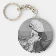 Vintage viktorianische romantische Paare durch Str Schlüsselbänder