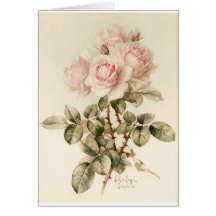 Vintage viktorianische romantische Rosen Grußkarte