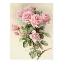 Vintage viktorianische romantische Rosen Postkarte