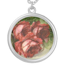 Vintage viktorianische Rote Rosen des Valentines T Amulett