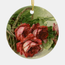 Vintage viktorianische Rote Rosen des Valentines T Weinachtsornamente