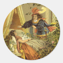 Vintage viktorianische Schneewittchen-feenhafte Ge Runde Sticker