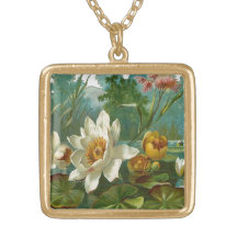 Vintage, WasserBlume, Ehefrau-Geburtstag Personalisierte Halskette