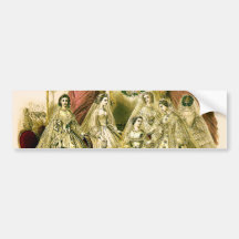 Vintage wedding Brautpartybrautjungfern Autosticker