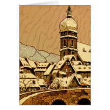 Vintage Weihnachts-u. Feiertags-Ätzung Karten