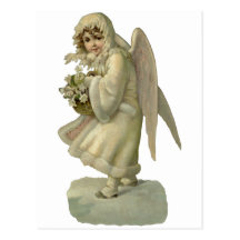 Vintage Weihnachtsengels-Blumen, viktorianisches g Postkarte