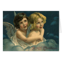 Vintage Weihnachtsengels-Karte