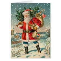 Vintage Weihnachtskarte Sankt