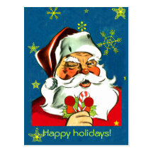 Vintage Weihnachtsmann-Weihnachtskarten Postkarte