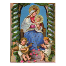 Vintage Weihnachtspostkarten Jungfrau-Mary-Baby-Je