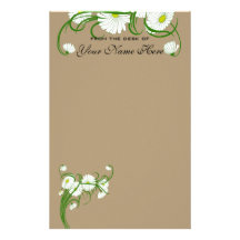 Vintage weiße Gerber Gänseblümchen-Blumen, die Set Büropapiere
