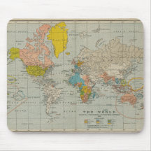 Vintage Weltkarte Mousepad
