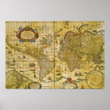 Vintage Weltkarte Plakat