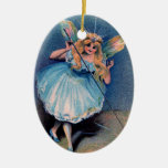 Vintage wunderliche magische Wand-Blau-Fee Weihnachtsbaum Ornamente