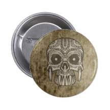 Vintager afrikanischer Schädel Anstecknadelbutton