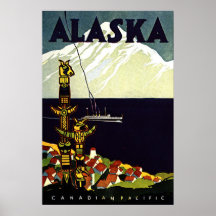 Vintager Alaska-Druck Posterdruck