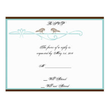 Vintager Birdcage in Brown-Aqua-Hochzeit UAWG Postkarte