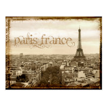 Vintager Blick Paris Frankreich Postkarte