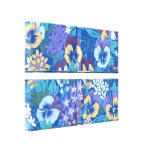 Vintager BlumenPansy dehnte Leinwand-Druck aus Galerie Falt Leinwand