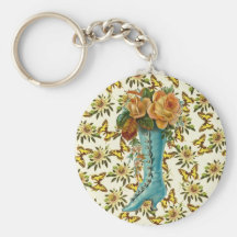 Vintager Blumenstiefel Schlüsselanhänger