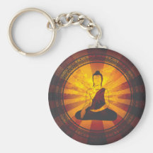 Vintager Buddha-Druck Schlüsselbänder