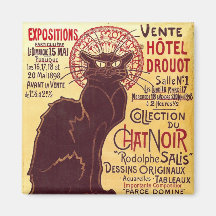 Vintager Chat Noir, Vente Hôtel Drouot Steinlen Magnete