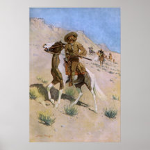 Vintager Cowboy, der Pfadfinder durch Remington Poster