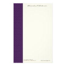 Vintager Damast kundengebundenes Auberginen-Briefp Druckpapier