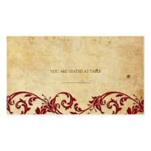 Vintager Damast-Strudel, der Placecards Wedding is Visitenkarte