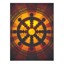 Vintager Dharma Rad-Druck Postkarten