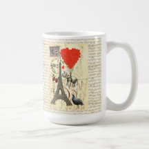 Vintager Elefant und rote Herzballone Kaffeehaferl
