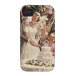 Vintager Empfangs-Braut-Bräutigam-Jungvermählten-S iPhone 4/4S Hüllen