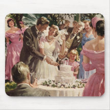 Vintager Empfangs-Braut-Bräutigam-Jungvermählten-S Mousepads
