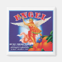 Vintager Engel Frucht-Kisten-Aufkleber Kühlschrankmagnete