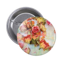 Vintager Entwurf der trockenen Rosen Buttons