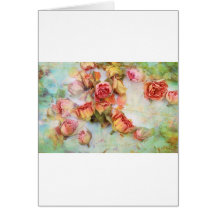 Vintager Entwurf der trockenen Rosen Grußkarte