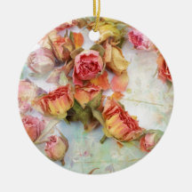 Vintager Entwurf der trockenen Rosen Weihnachtsornament