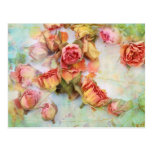 Vintager Entwurf der trockenen Rosen Postkarte