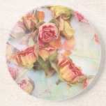 Vintager Entwurf der trockenen Rosen Getränke Untersetzer