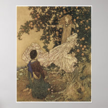 Vintager Fee in der Liebe Plakatdruck
