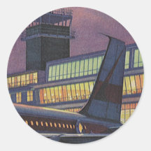 Vintager Flughafen, Passagier-Boarding-Flugzeug Runde Aufkleber