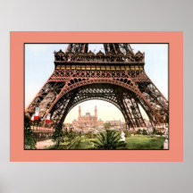 Vintager Foto Eiffel-Turm 1900 und Trocadero Plakatdrucke