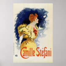 Vintager französischer weiblicher Künstler Camille Plakat