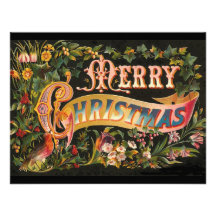 Vintager frohe Weihnacht-Blumen-Entwurf Ankündigung