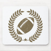 Vintager Fußball-olivgrünes Blatt und Stern mousepads