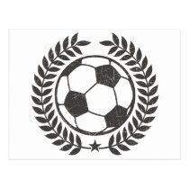 Vintager Fußball-olivgrünes Blatt und Stern postkarten